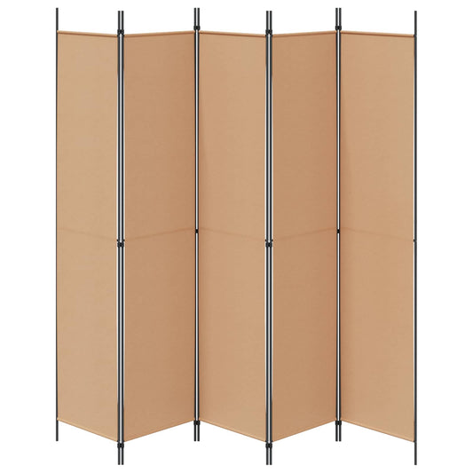 5-panel romdeler Beige 250 x 220 cm Stoff