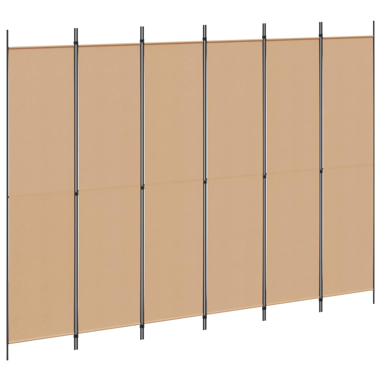 6-Panels Romdeler Beige 300 x 220 cm Stoff