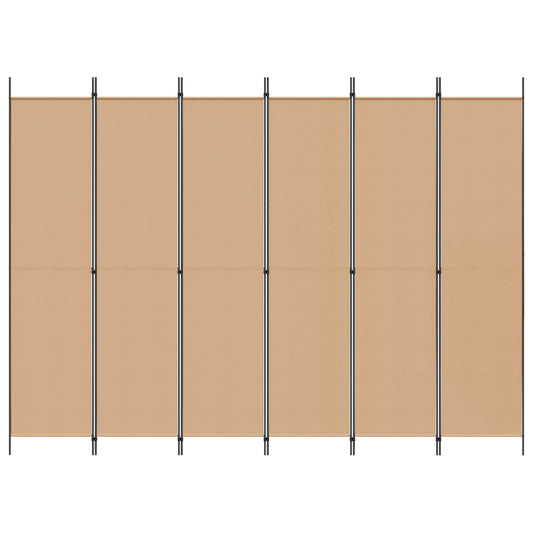 6-Panels Romdeler Beige 300 x 220 cm Stoff
