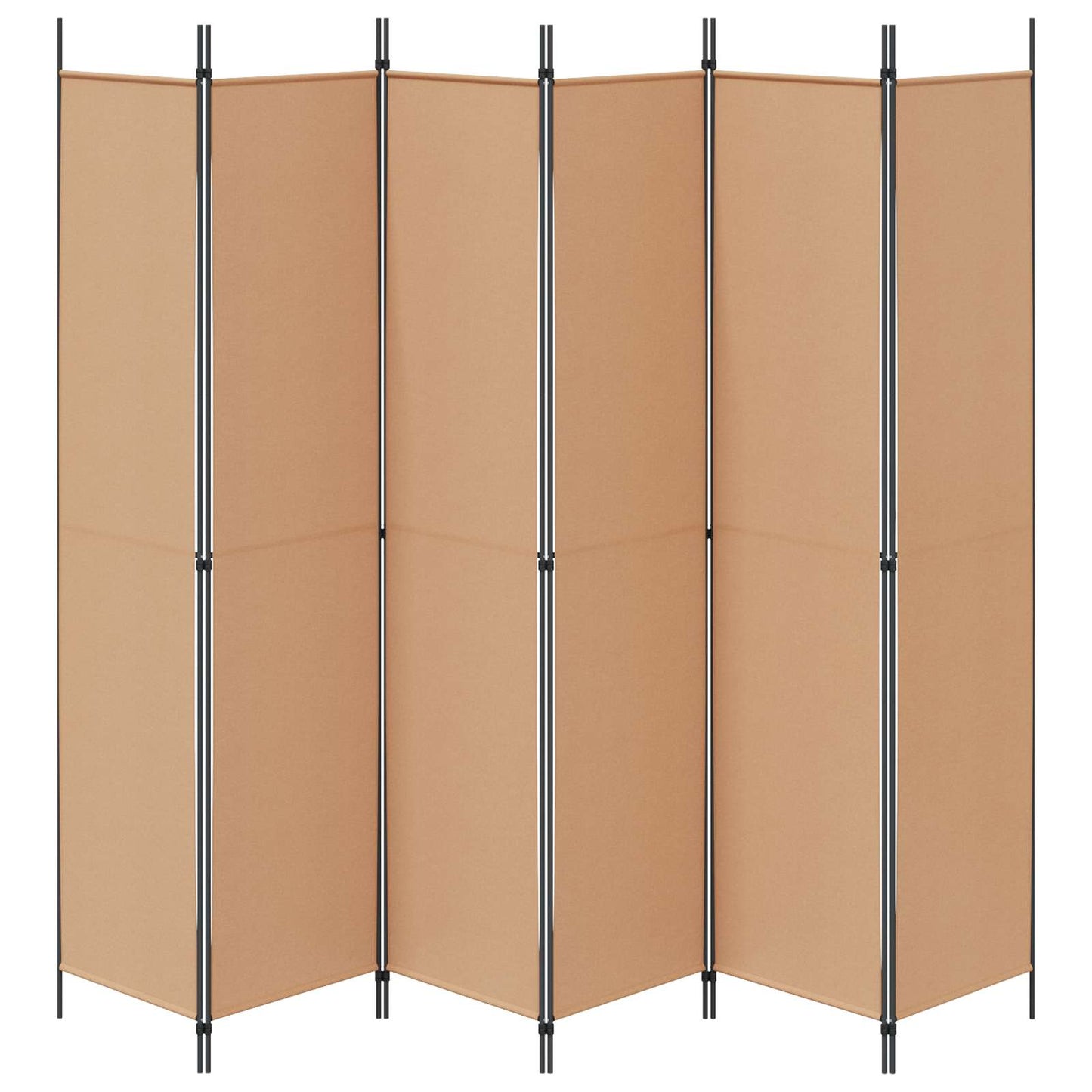 6-Panels Romdeler Beige 300 x 220 cm Stoff