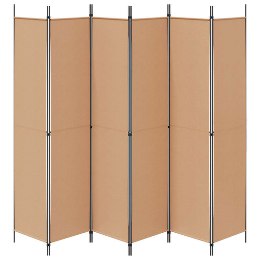 6-Panels Romdeler Beige 300 x 220 cm Stoff