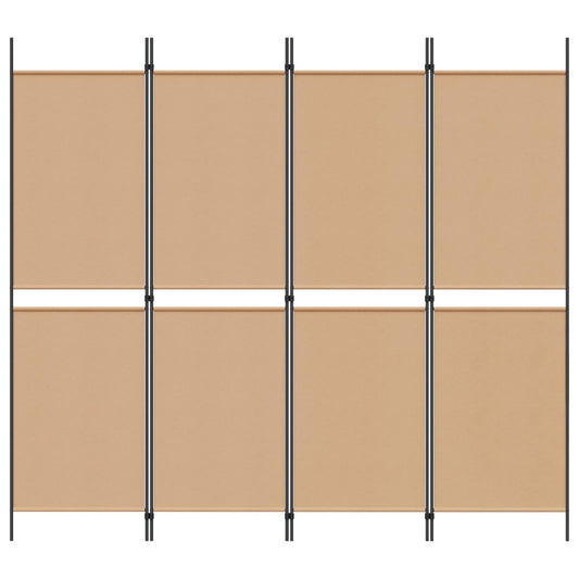4-panel romdeler Beige 200 x 180 cm Stoff