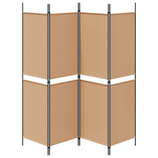 4-panel romdeler Beige 200 x 180 cm Stoff