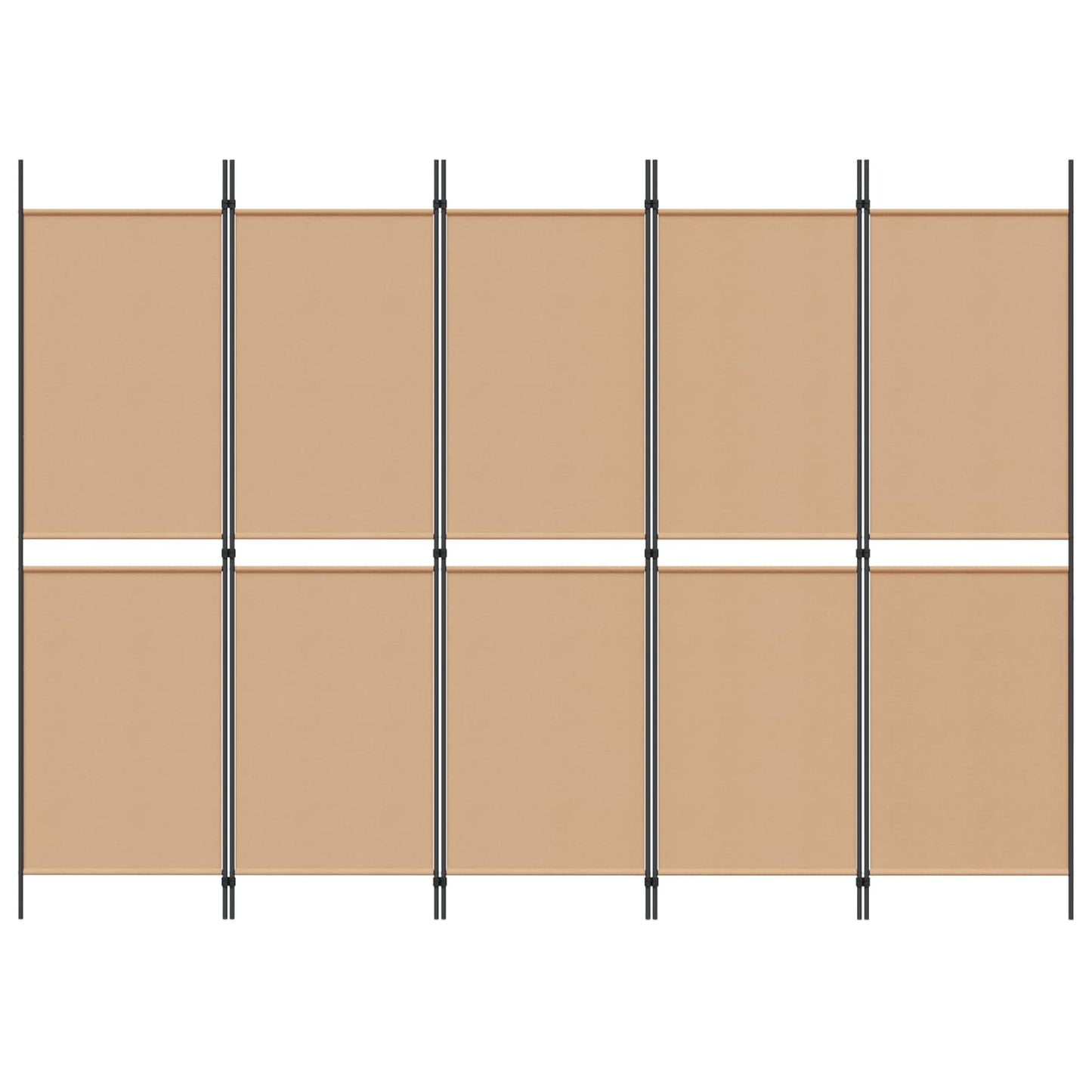 5-panel romdeler Beige 250 x 180 cm Stoff