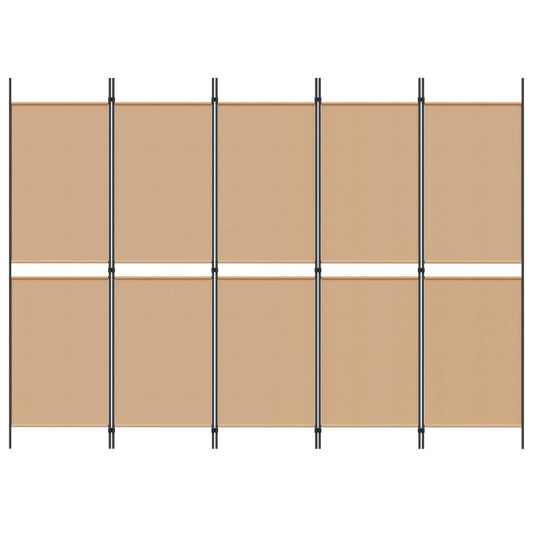5-panel romdeler Beige 250 x 180 cm Stoff