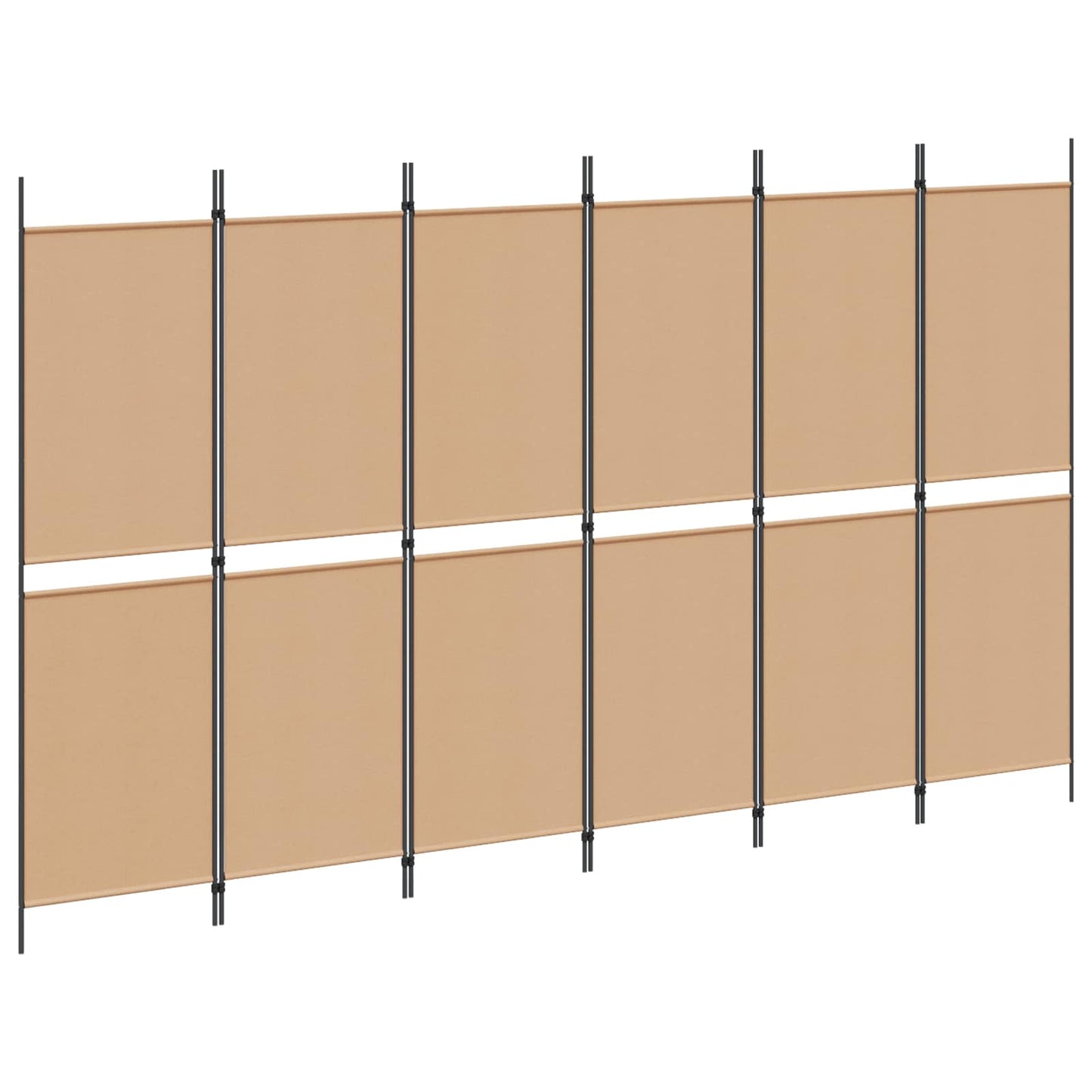 6-Panels Romdeler Beige 300 x 180 cm Stoff