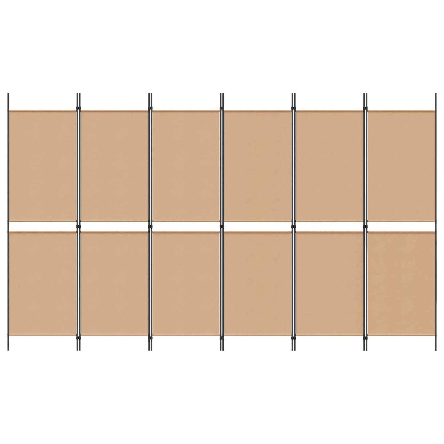 6-Panels Romdeler Beige 300 x 180 cm Stoff