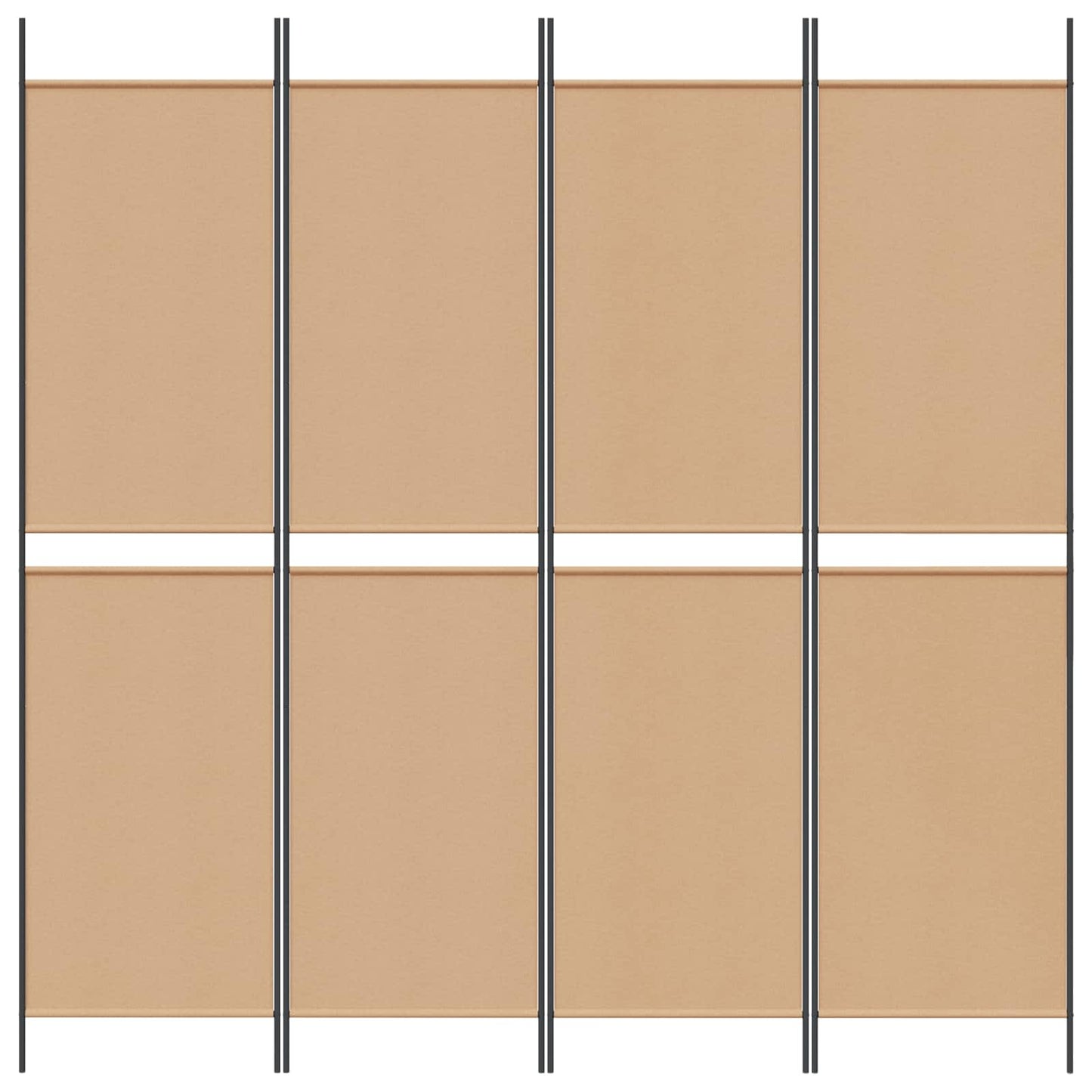 4-panel romdeler Beige 200 x 200 cm Stoff