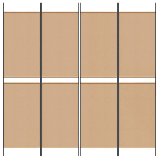 4-panel romdeler Beige 200 x 200 cm Stoff