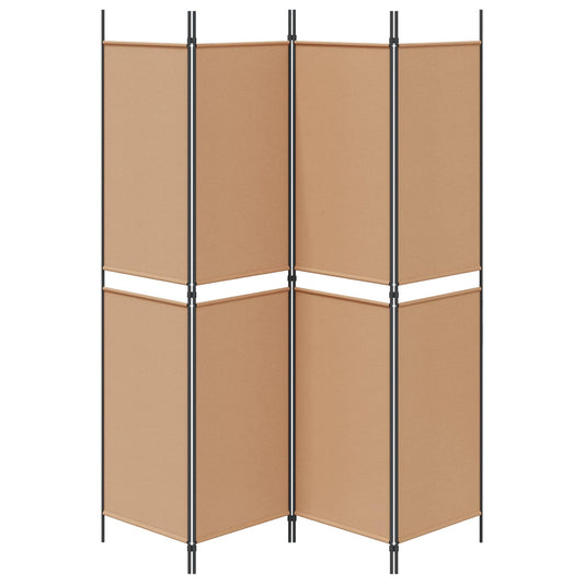 4-panel romdeler Beige 200 x 200 cm Stoff