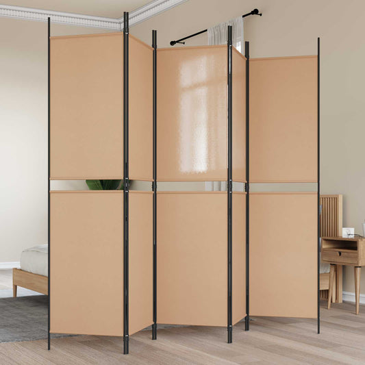 5-panel romskille Beige 250 x 200 cm Stoff