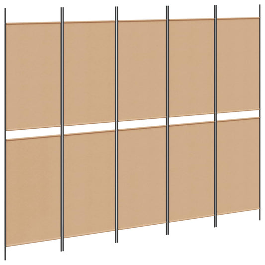 5-panel romskille Beige 250 x 200 cm Stoff