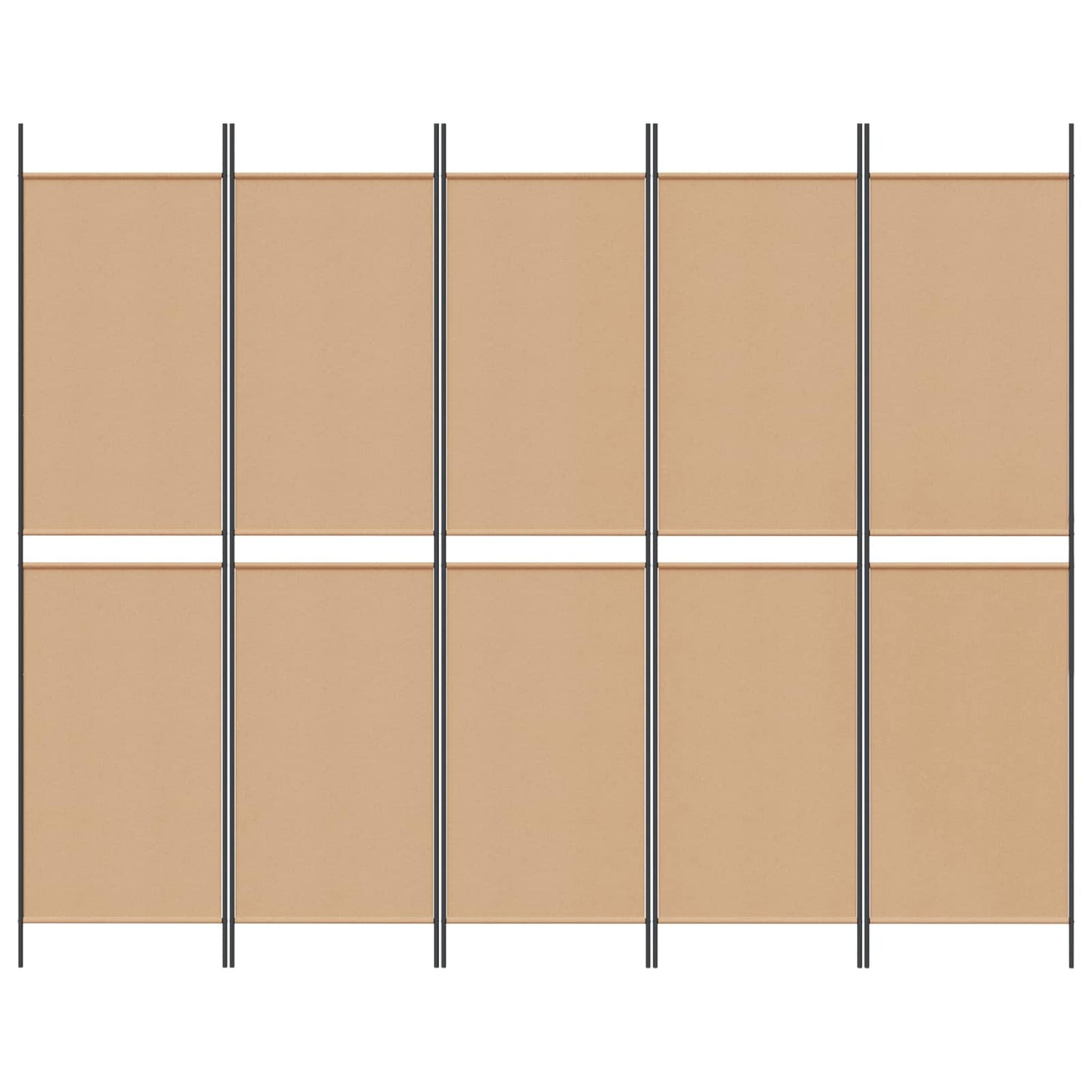 5-panel romskille Beige 250 x 200 cm Stoff