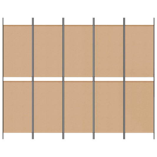 5-panel romskille Beige 250 x 200 cm Stoff