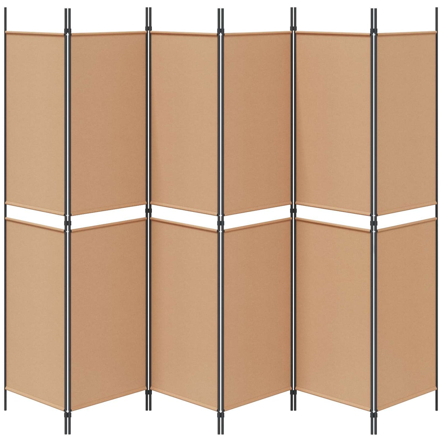 6-Panels Romdeler Beige 300 x 200 cm Stoff