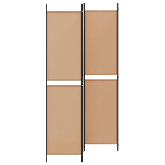 4-panel romdeler Beige 200 x 220 cm Stoff