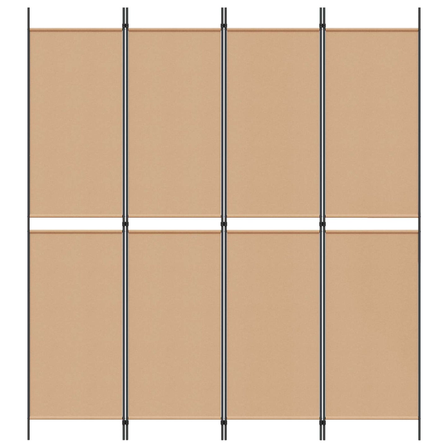 4-panel romdeler Beige 200 x 220 cm Stoff
