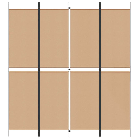 4-panel romdeler Beige 200 x 220 cm Stoff