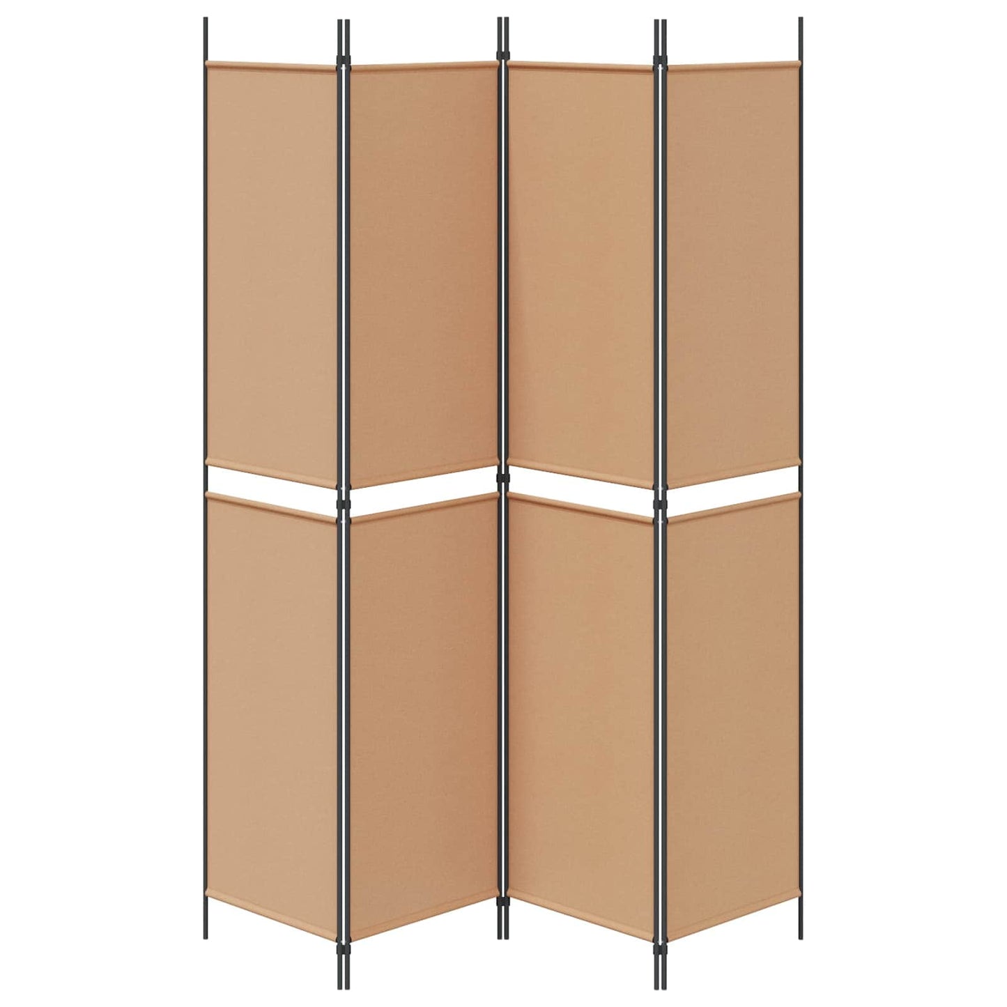 4-panel romdeler Beige 200 x 220 cm Stoff