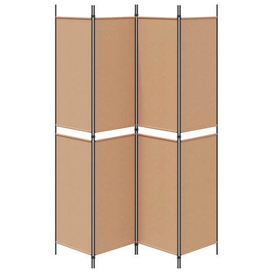 4-panel romdeler Beige 200 x 220 cm Stoff