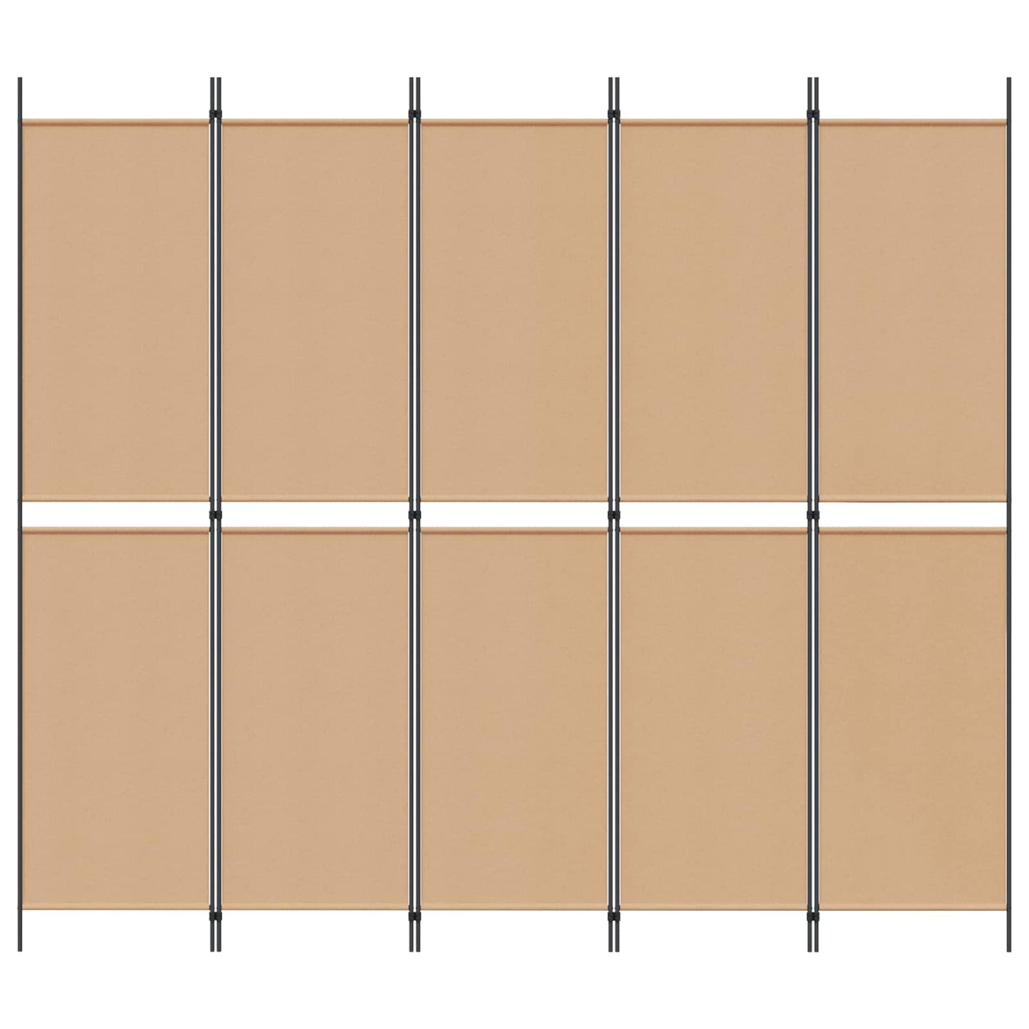 5-panel romdeler Beige 250 x 220 cm Stoff