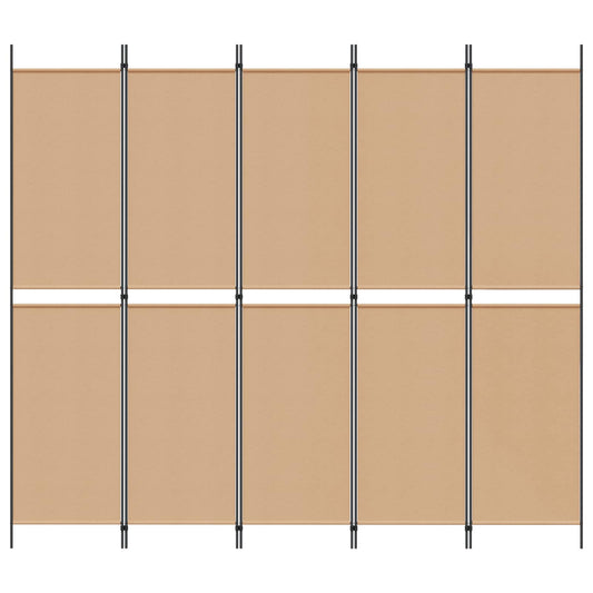 5-panel romdeler Beige 250 x 220 cm Stoff