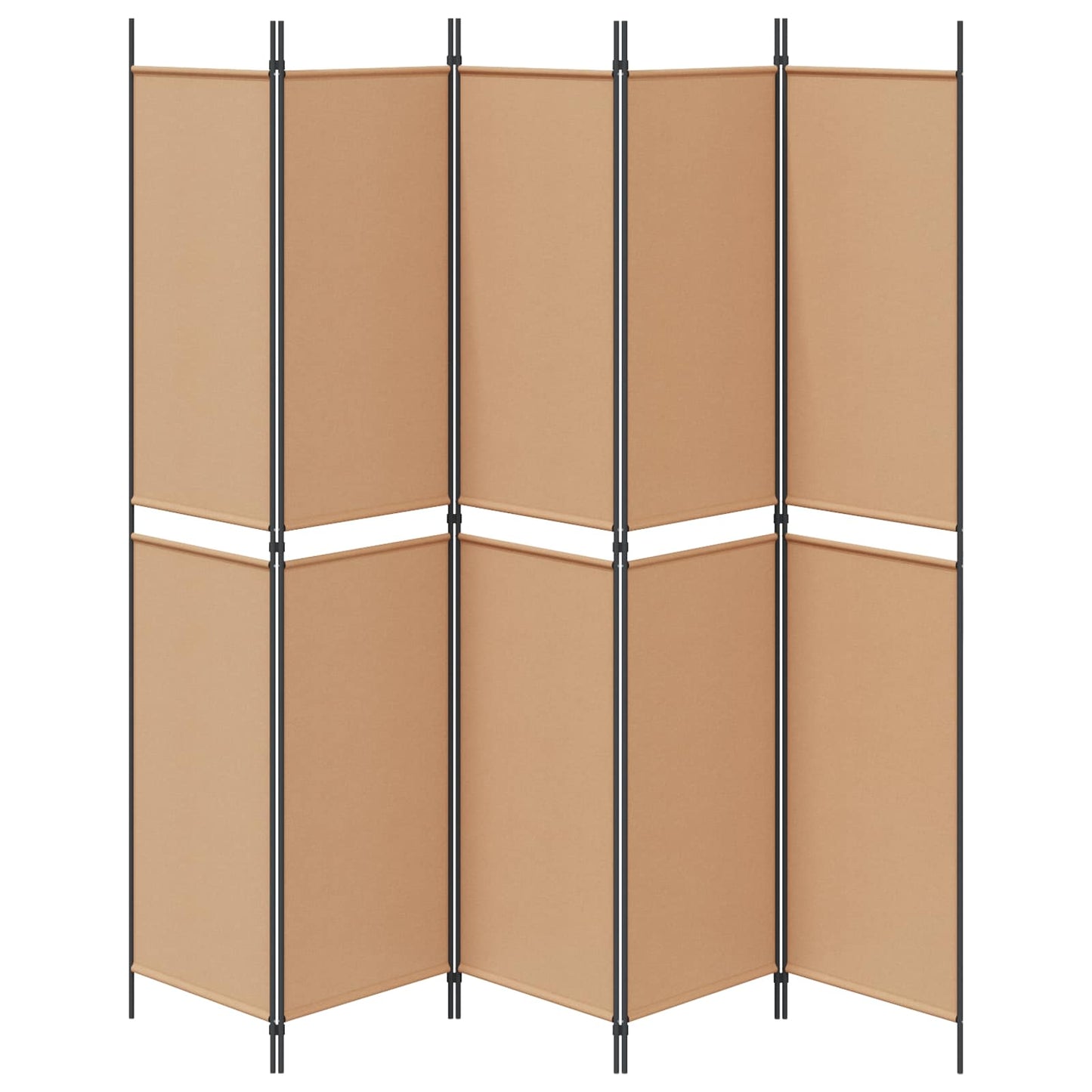 5-panel romdeler Beige 250 x 220 cm Stoff
