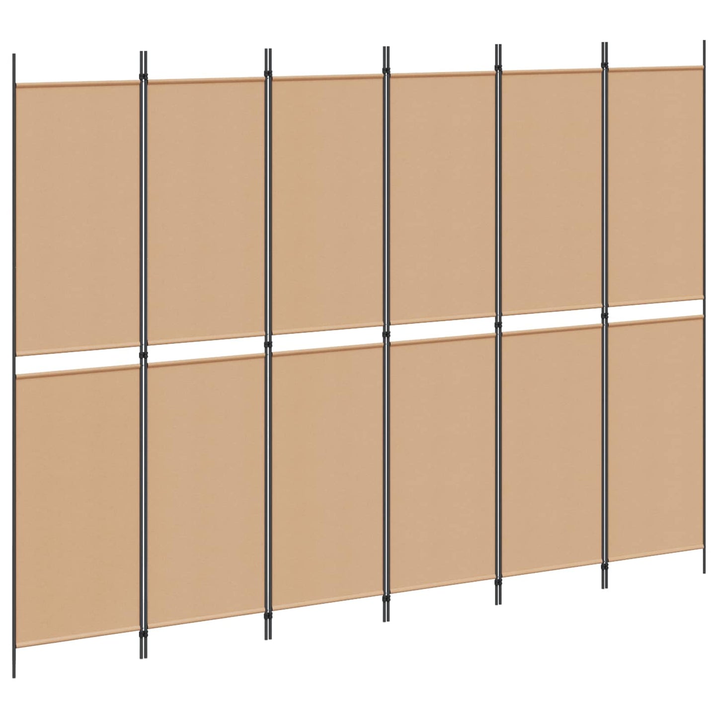 6-Panels Romdeler Beige 300 x 220 cm Stoff