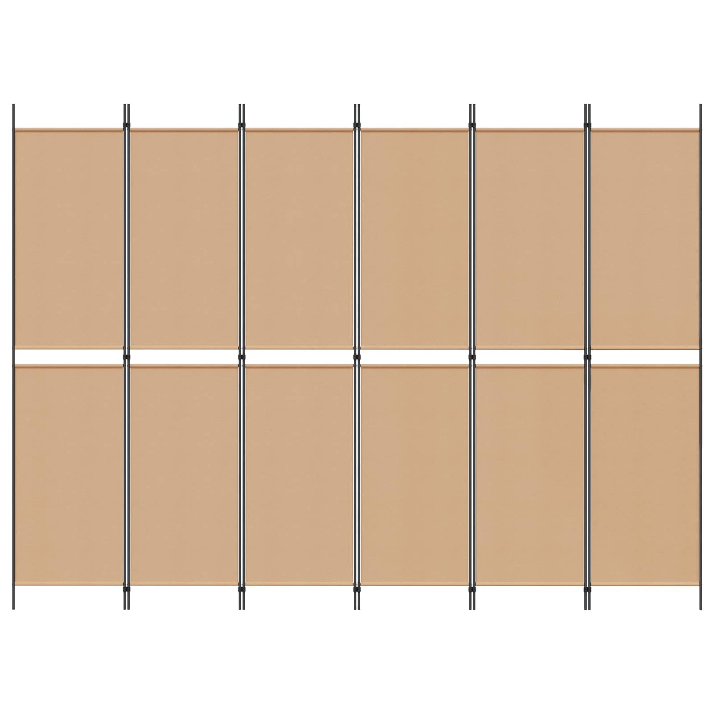 6-Panels Romdeler Beige 300 x 220 cm Stoff
