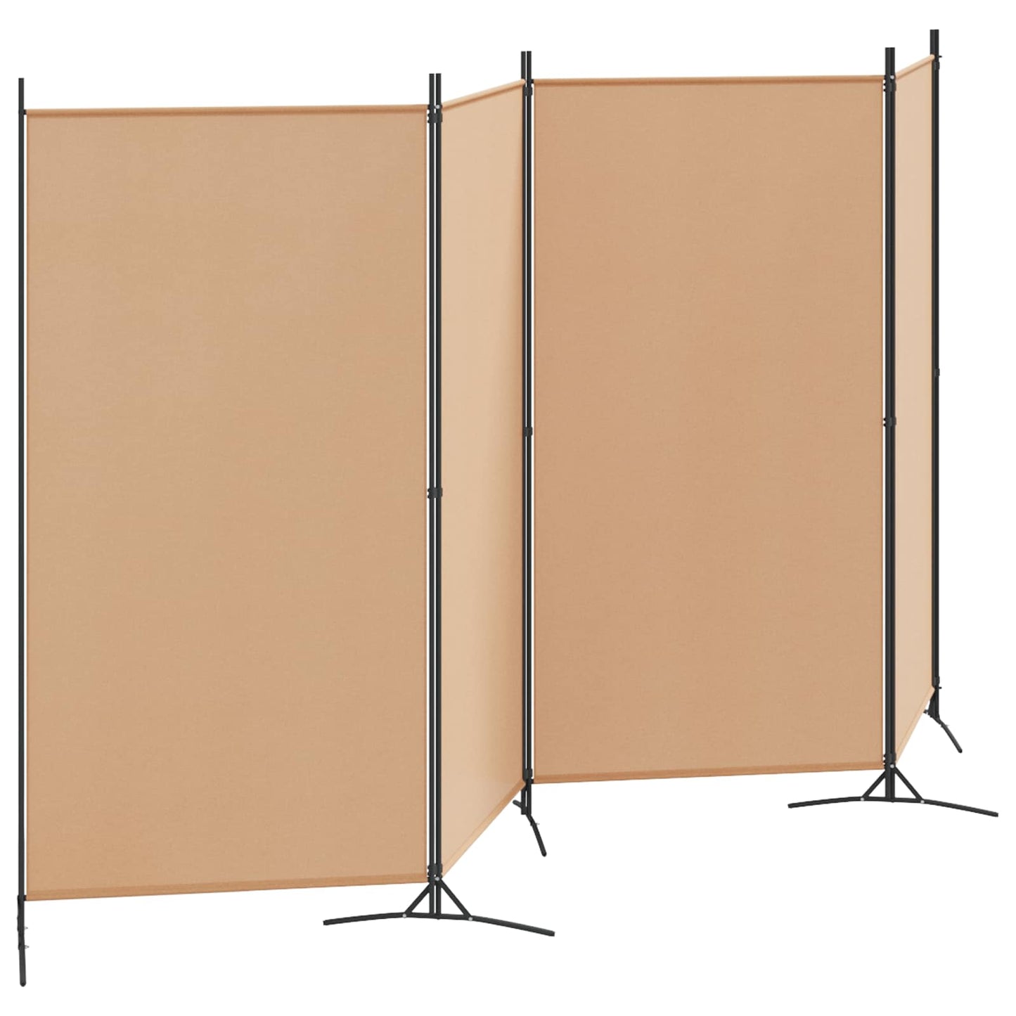 4-panel romdeler Beige 346 x 180 cm Stoff