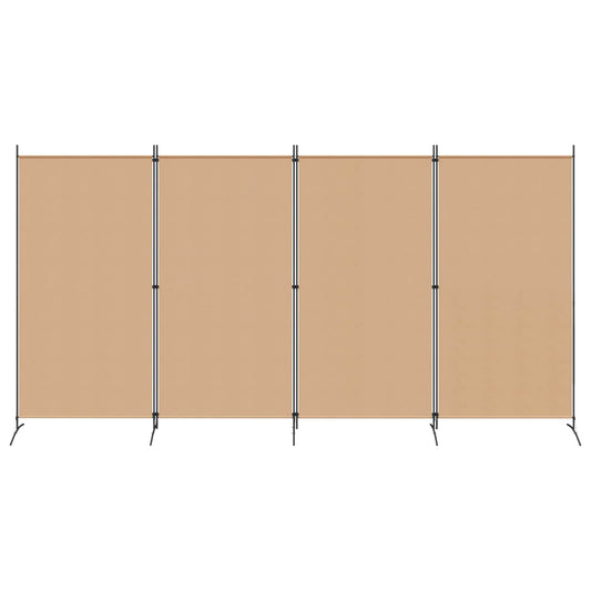 4-panel romdeler Beige 346 x 180 cm Stoff