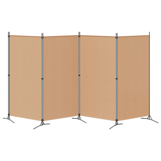 4-panel romdeler Beige 346 x 180 cm Stoff