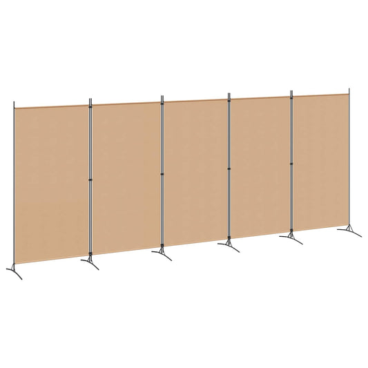 5-panel romdeler Beige 433 x 180 cm Stoff