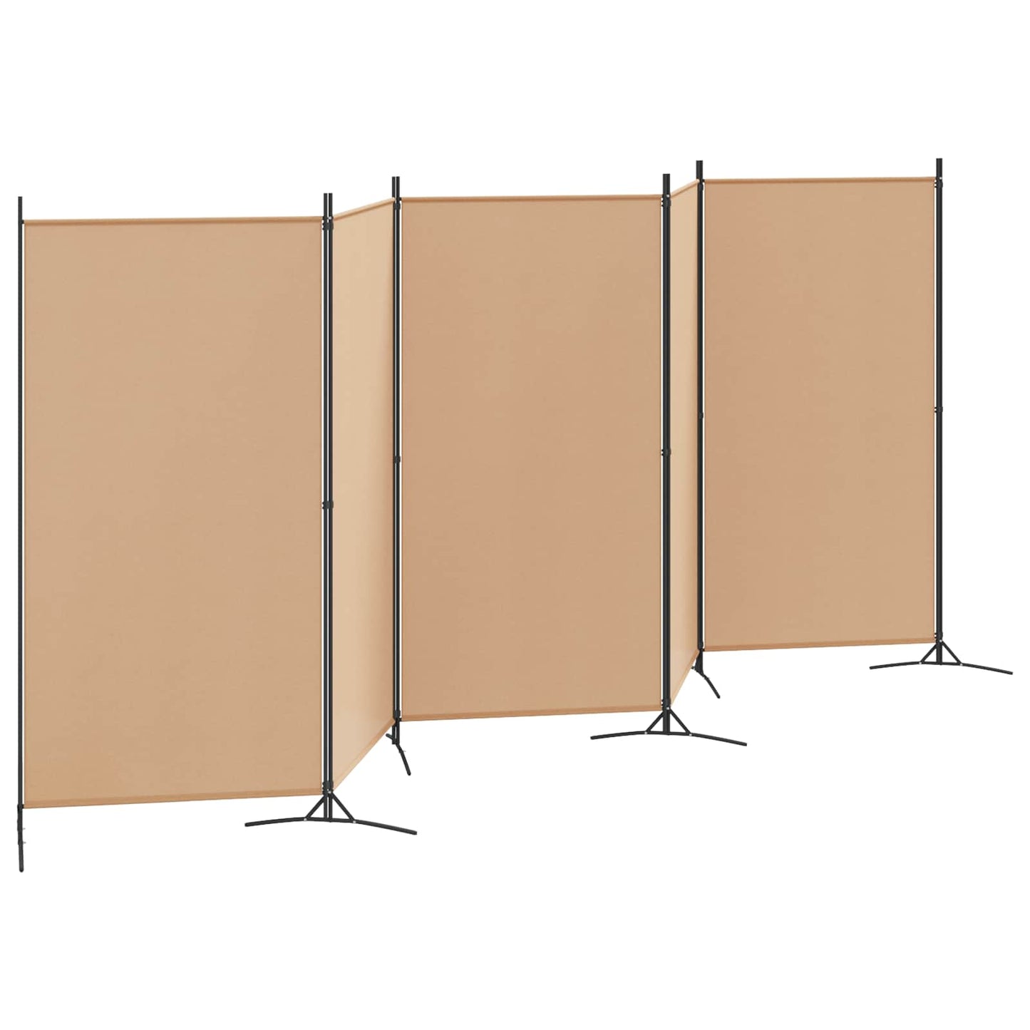 5-panel romdeler Beige 433 x 180 cm Stoff