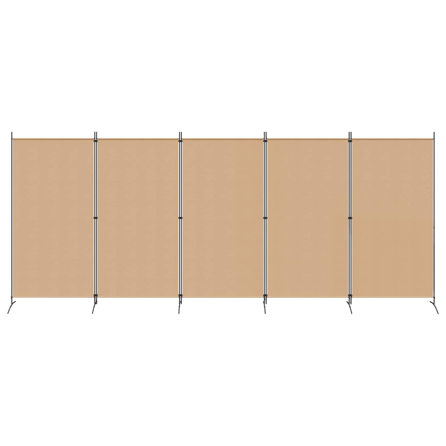 5-panel romdeler Beige 433 x 180 cm Stoff