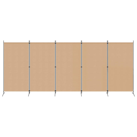5-panel romdeler Beige 433 x 180 cm Stoff