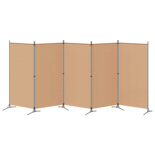 5-panel romdeler Beige 433 x 180 cm Stoff