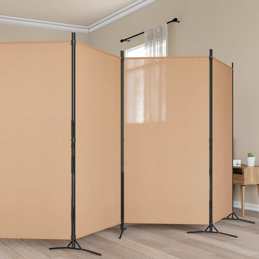 6-Panels Romdeler Beige 520 x 180 cm Stoff