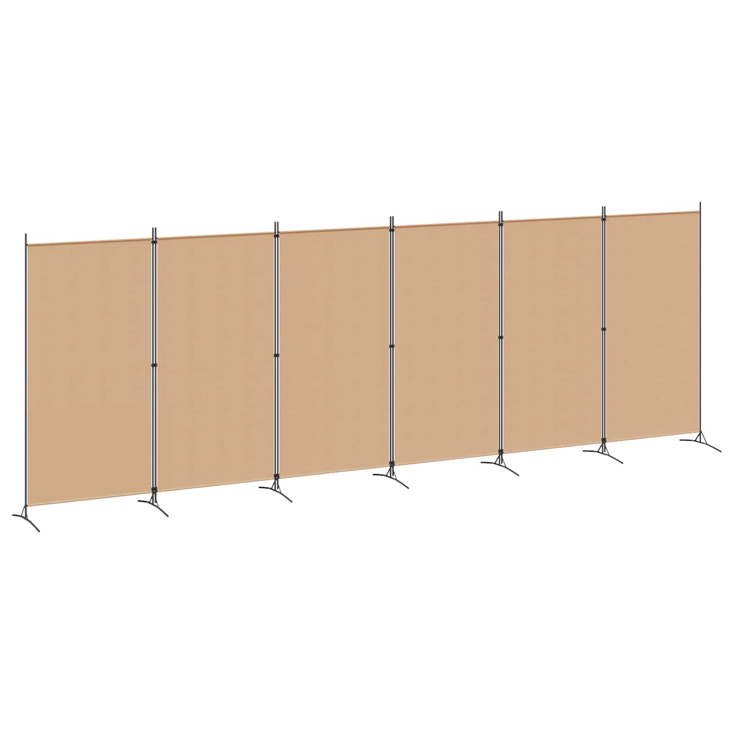 6-Panels Romdeler Beige 520 x 180 cm Stoff