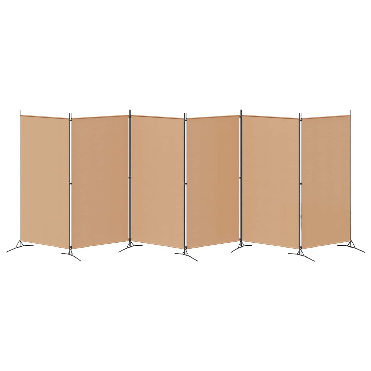 6-Panels Romdeler Beige 520 x 180 cm Stoff