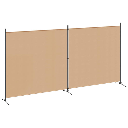 2-Panels Rom Skillevegg Beige 348 x 180 cm Stoff