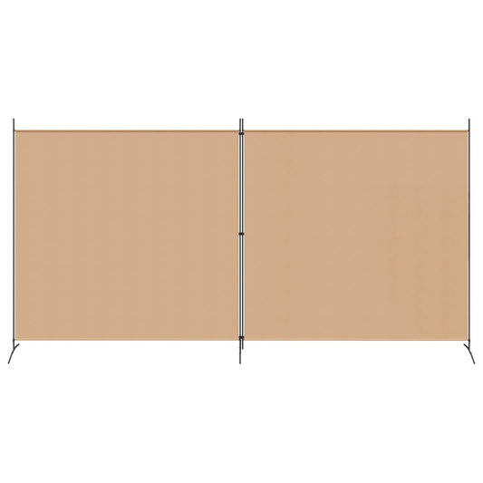 2-Panels Rom Skillevegg Beige 348 x 180 cm Stoff