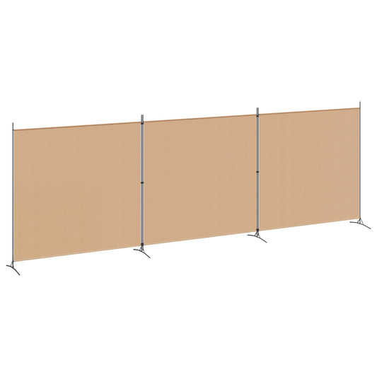 4-panel romdeler Beige 525 x 180 cm Stoff