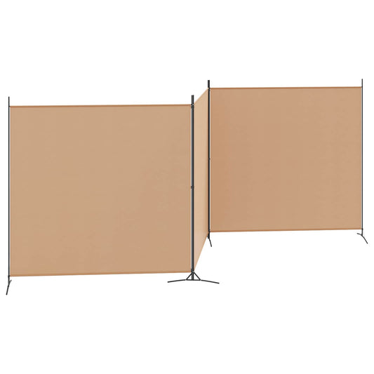 4-panel romdeler Beige 525 x 180 cm Stoff