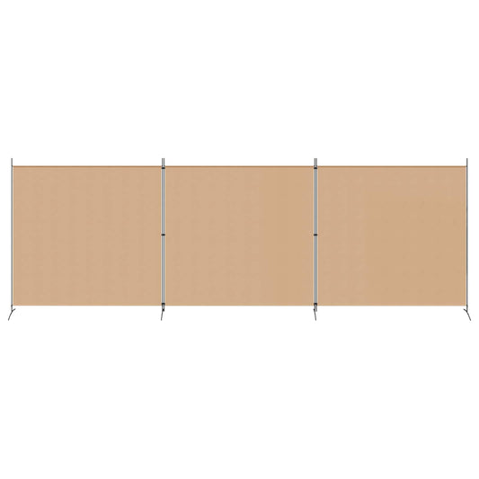 4-panel romdeler Beige 525 x 180 cm Stoff