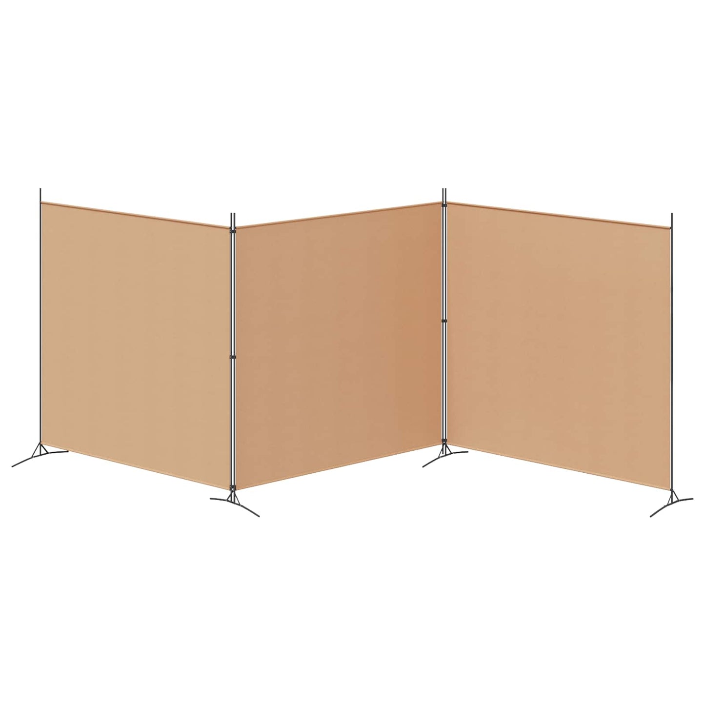 4-panel romdeler Beige 525 x 180 cm Stoff