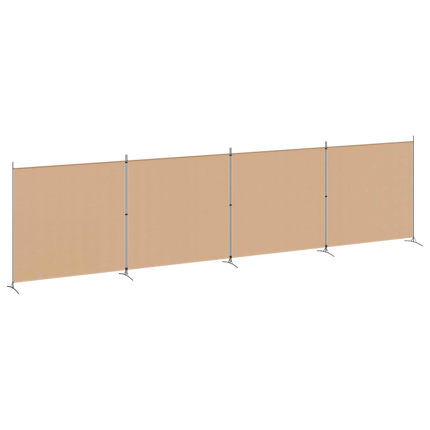 4-panel romdeler Beige 698 x 180 cm Stoff