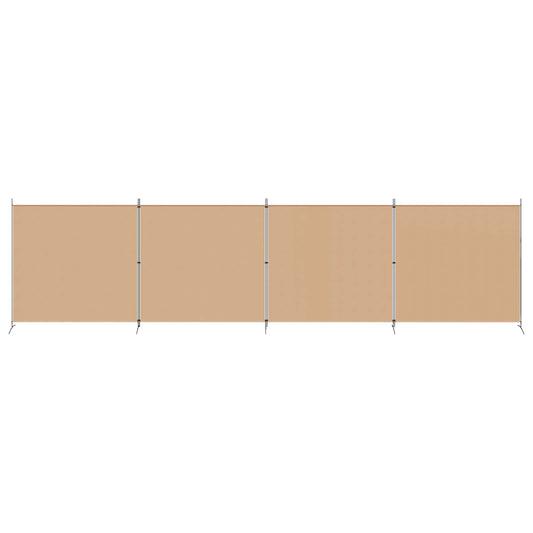 4-panel romdeler Beige 698 x 180 cm Stoff