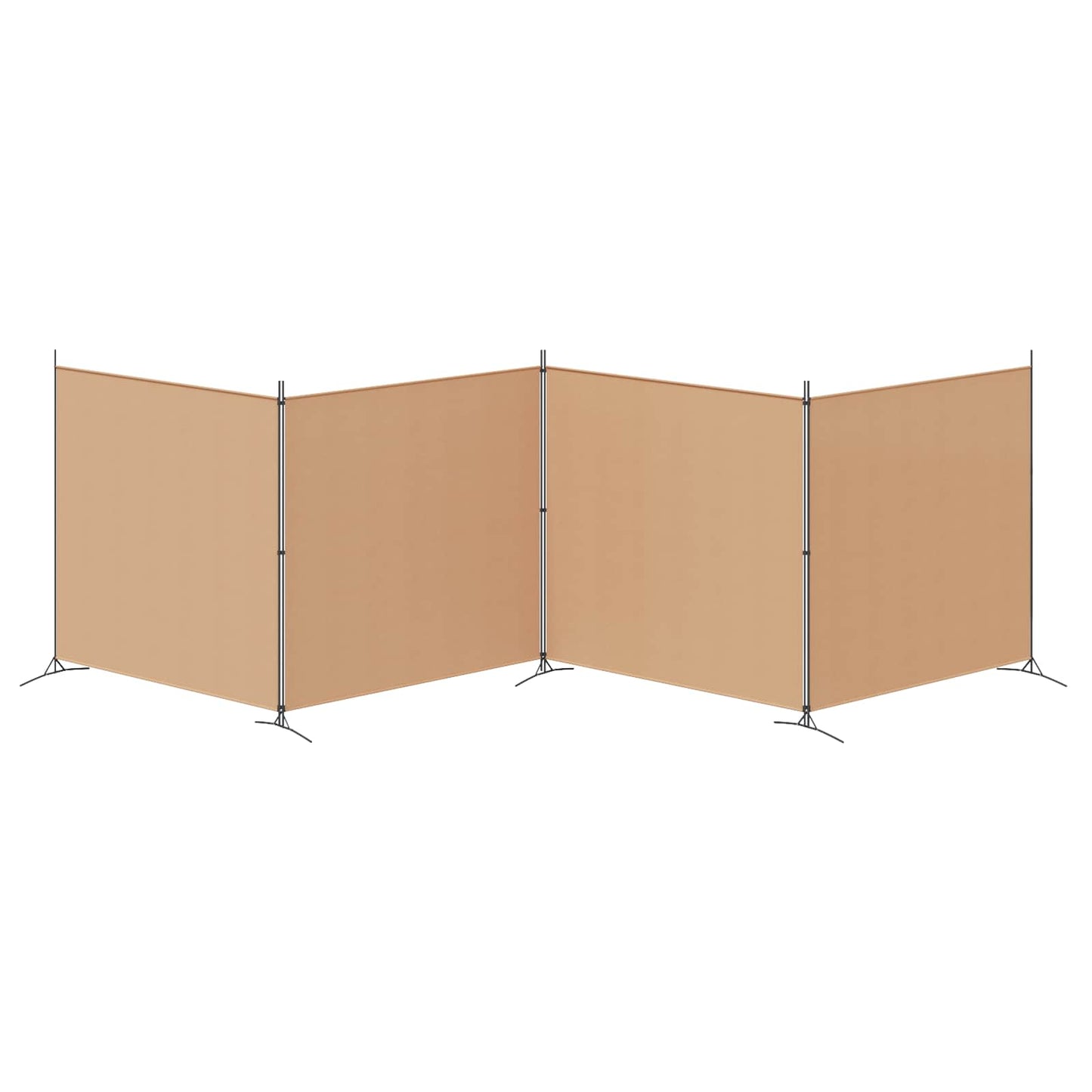 4-panel romdeler Beige 698 x 180 cm Stoff
