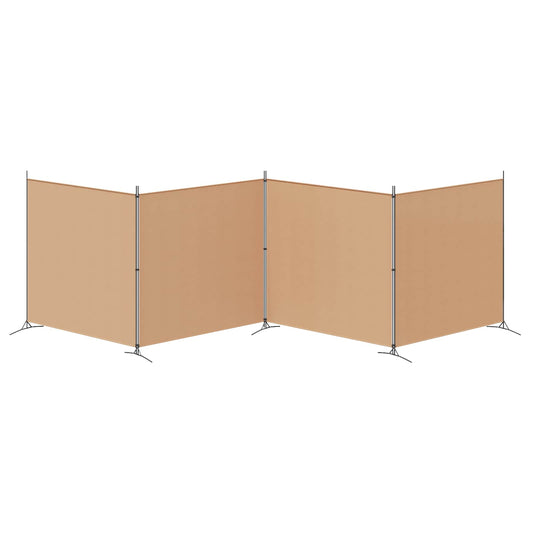 4-panel romdeler Beige 698 x 180 cm Stoff